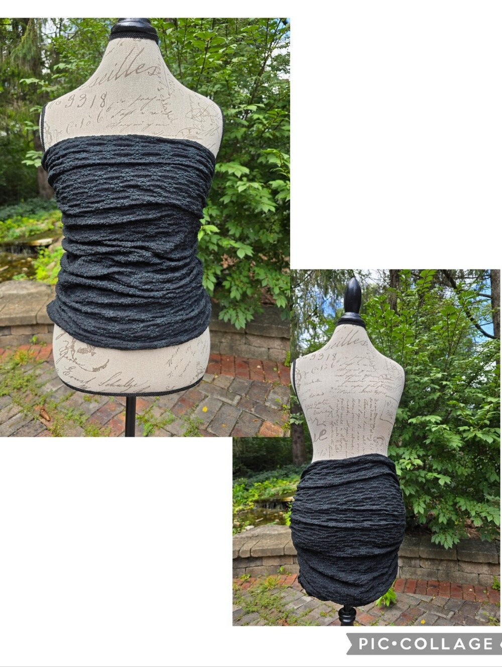 Free People Black Ona Ruched Strapless Tube Top Converts Mini Skirt Two In One